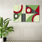 Leinwandbild 5 teilig, Geometrische Abstraktionsformen 