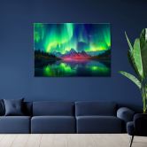 Canvas Schilderij, Groene lucht landschap 