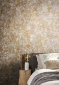 Vliesbehang in betonlook en lichte steenlook met bruine textuur 