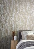 Vliestapete mit feinen Ästen beige Floral 