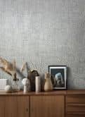 Vliestapete mit starkem Textil-Look grau, silber Struktur 