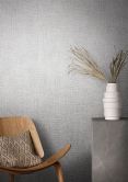 Vliestapete mit starkem Textil-Look grau Struktur 