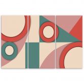 Leinwandbild 3 teilig, Geometrische Abstraktionsformen 