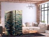 Paravent, Raumteiler freistehend, Trennwand - Life in the Ocean in Retro Style 