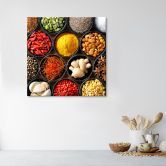 Leinwandbild, Gewürze für das Küchen Essen 