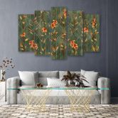 Leinwandbild 5 teilig, Lilia gelbe Blume 
