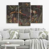 3-delige canvas print, Apen in de jungle 