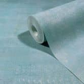 Non-woven wallpaper plaster look, concrete look plain geometric matt in blue 