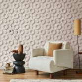 Vliestapete Grafisch 3D-Optik Modern, Kreise matt in Beige 