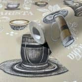 Vliestapete Kaffenmotiv Grafisch Modern matt in Beige 