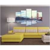 Leinwandbild 5 teilig, Golden Gate Bridge - Landschaft 