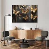 Leinwandbild, Goldene Schmetterlinge 