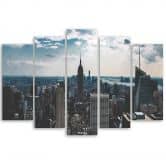 Leinwandbild 5 teilig, New York Stadt Panorama 
