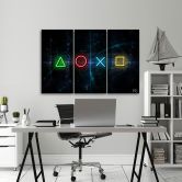 Leinwandbild 3 teilig, Tasten für den Controller 