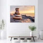 Leinwandbild, Steine Zen Strand Meer 