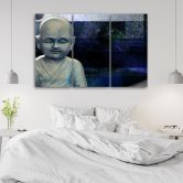 Leinwandbild 3-teilig, Buddha Feng Shui Meditation 