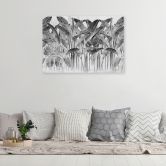 Tableau sur toile, Feuilles de bananier grises 