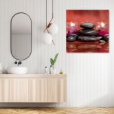 Canvasbillede, Zen-sten rød baggrund 