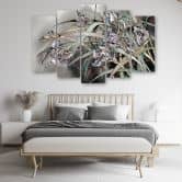 Leinwandbild 5 teilig, Iris Blumen im Wind 
