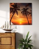 Leinwandbild Meer Tropische Palmen 
