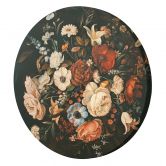 Rundes Leinwandbild Retro Vintage Blumen 