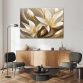Leinwandbild, Lilien in Gold 