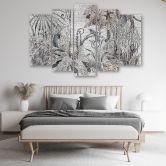 Leinwandbild 5 teilig, Mosaik -Dschungel 
