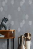 Vliestapete Illustration Modern, Natur in Silber  