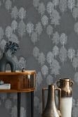 Vliestapete Illustration Modern, Natur in Stahlblau  