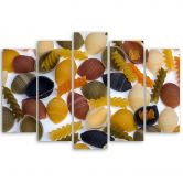 Leinwandbild 5 teilig, Pasta Essen 