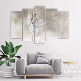 Leinwandbild 5 teilig, Ballerina Pirouet 