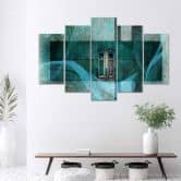 Leinwandbild 5 teilig, Fenster Architektur Blau 