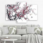 Leinwandbild 3-teilig, Kirschblüte Japan Baum 