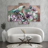Leinwandbild 3 teilig, Heilige Lotos und Fanter 