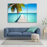 3-delige canvas print Tropisch Palm Beach 