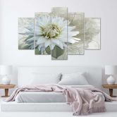 Wandbild 5-teilig, Weiße Blume Beige Vintage 