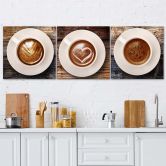 Leinwandbild 3-teilig, Kaffee Getränk 