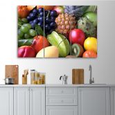 Leinwandbild 3-teilig, Farbige Früchte 