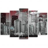 Leinwandbild 5 teilig, New York City Wolkenkratzer 