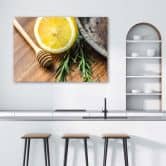 Canvasbillede, Citron og rosmarin 