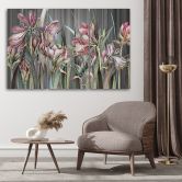 3 stykke lærredsprint, Iris blomster 