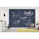 Vlies Fototapete - Star Wars Blueprint Dark - 400 x 280 cm 