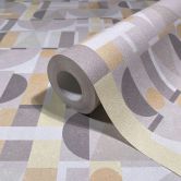 Vliestapete in Grau Weiß Gelb Moderne Formen Grafisch Geometrisch  