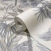 Vliestapete in Beige Bäume Blätter Dschungel Floral Natur  