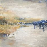 Fototapete in Beige mit abstraktem See Grafisch Klassisch 2,70 x 2,12m 