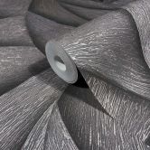 Vliestapete in Schwarz, Bronze 3D-Optik Wellen Grafisch Modern 
