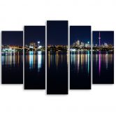 Lærredstryk 5 stykker, New York Skyline 