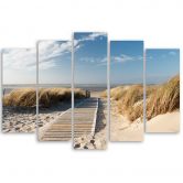 Leinwandbild 5 teilig, Meer Strand Sand Natur 