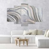Leinwandbild 5 teilig, Abstraktes Pastellgrau 
