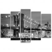 Wandbild 5-teilig, Manhattan Bridge New York 